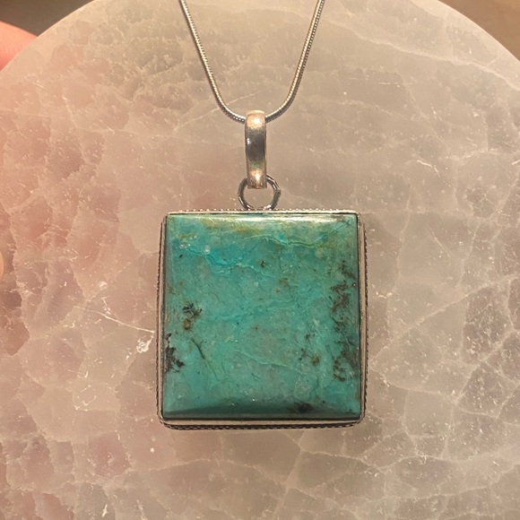 Jewelry - African Turquoise Sterling Silver Necklace – 925 Pendant